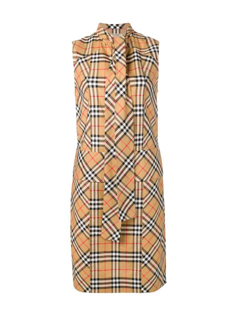 vintage check cotton tie-neck burberry